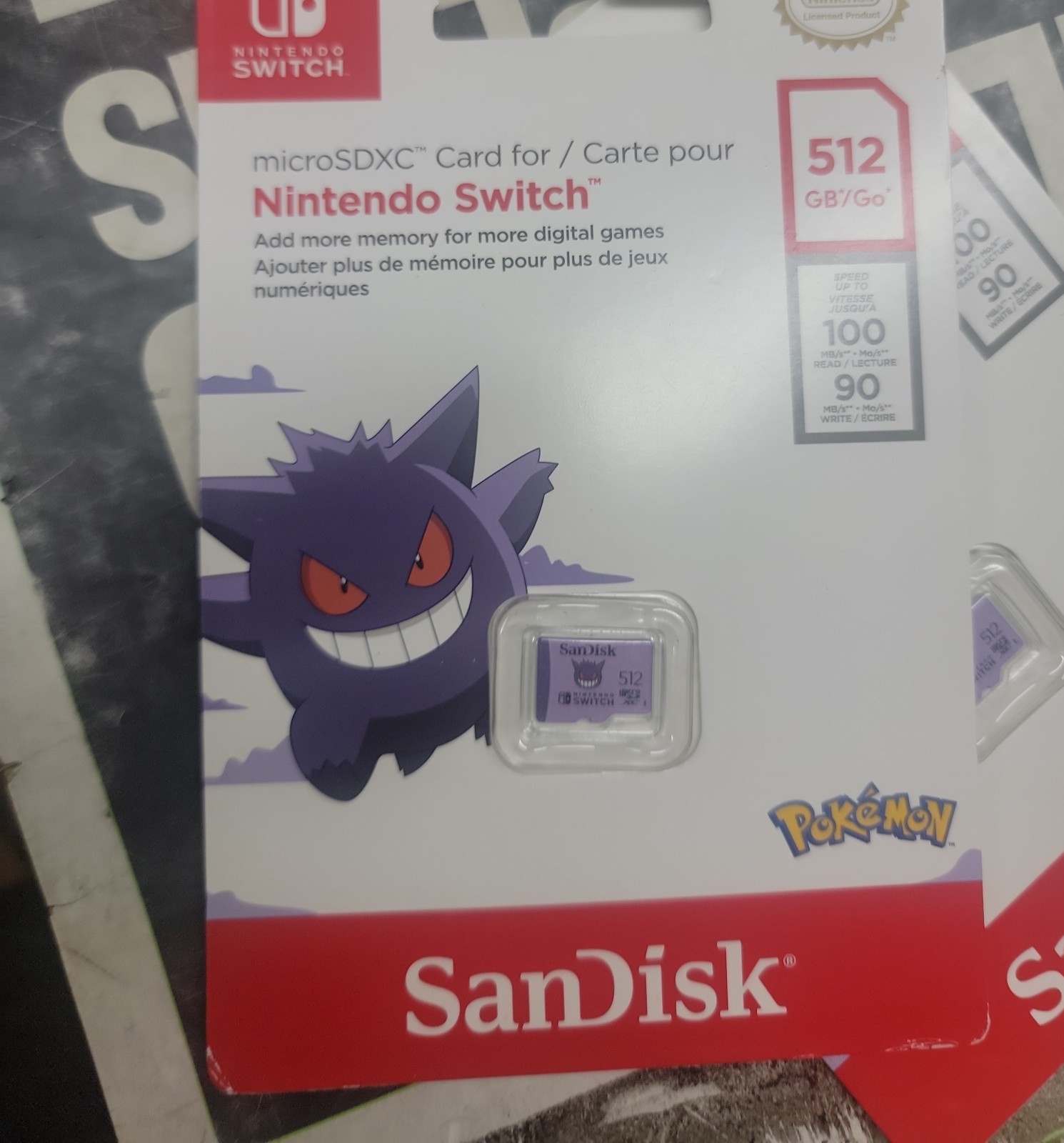 SanDisk Pokémon Gengar microSDXC Card for Nintendo Switch 512G New Sealed