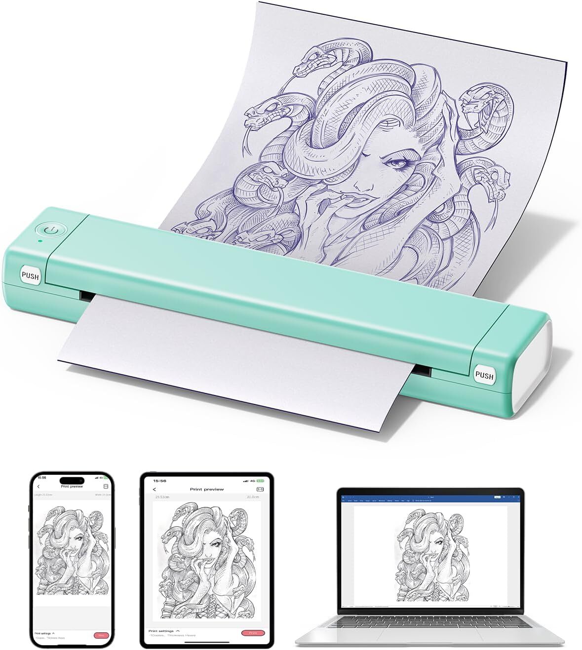 Phomemo M08F Wireless Tattoo Transfer Stencil Printer Thermal Tattoo Machine US