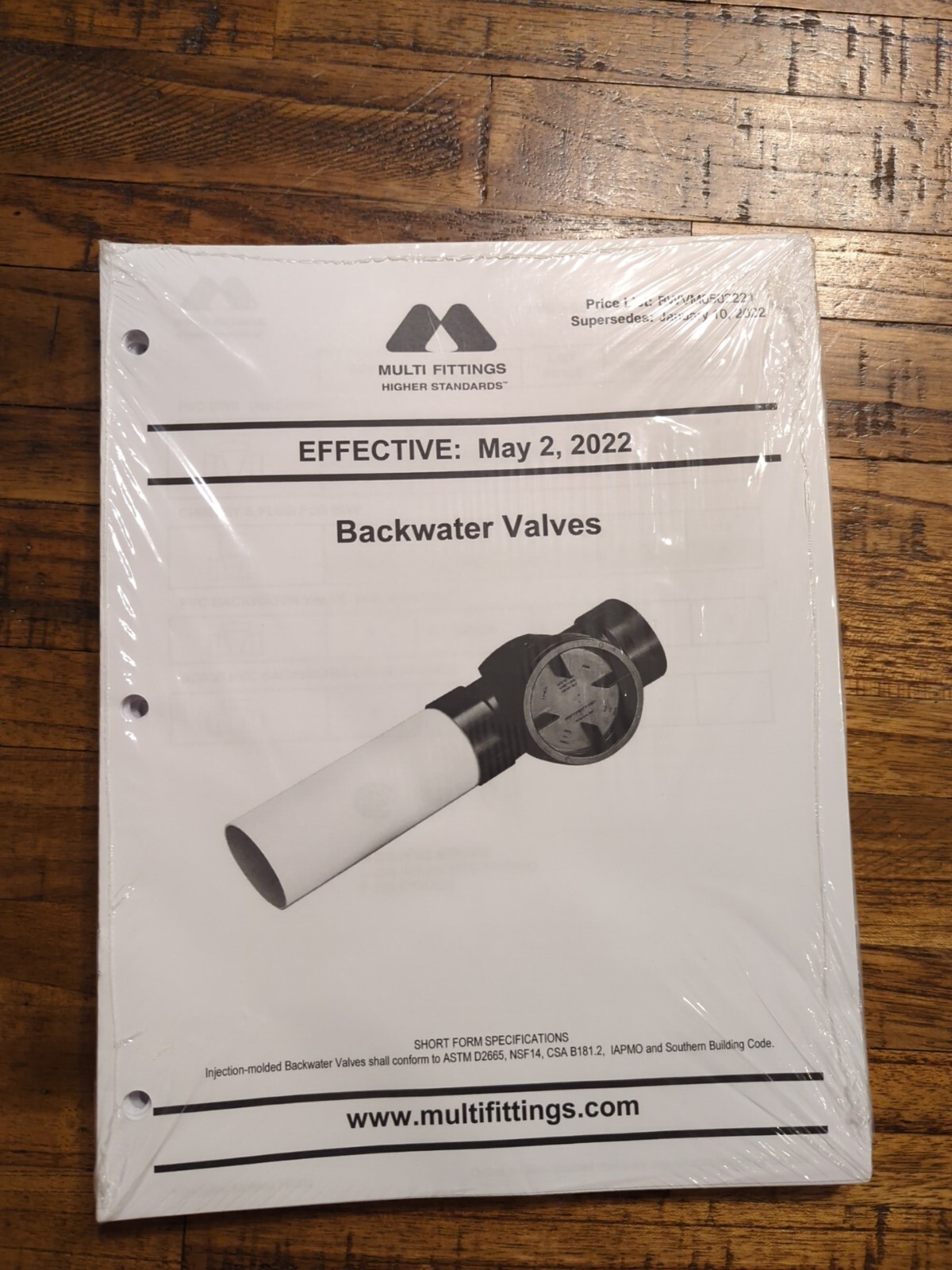 Multiple Fittings Backwater Valves Specifications May 2022