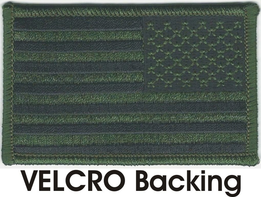 US United States Woodland Green Black Reverse Flag Patch Fits For VELCRO® BRAND