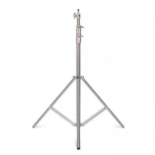 US 280cm Stainless Steel Tripod Metal Light Stand Bearing 15kg for LED COB light