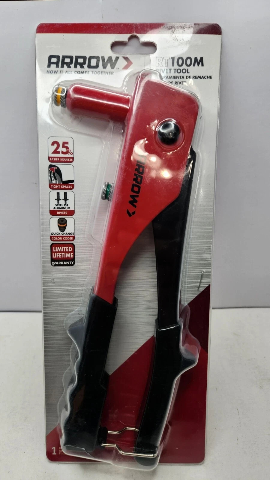 Arrow RT100M One Handed Riveter Rivet Tool Steel Constructed