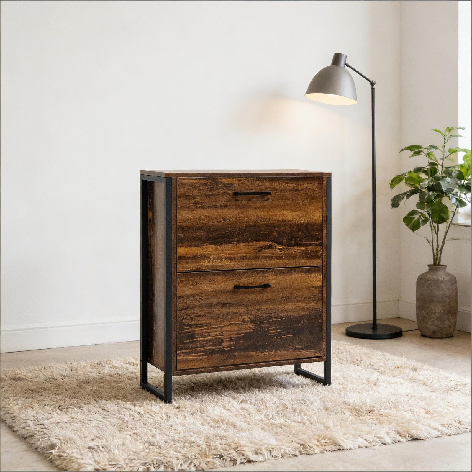 Freestanding Shoe Storage Cabinet,Foyer Shoe Cabinet