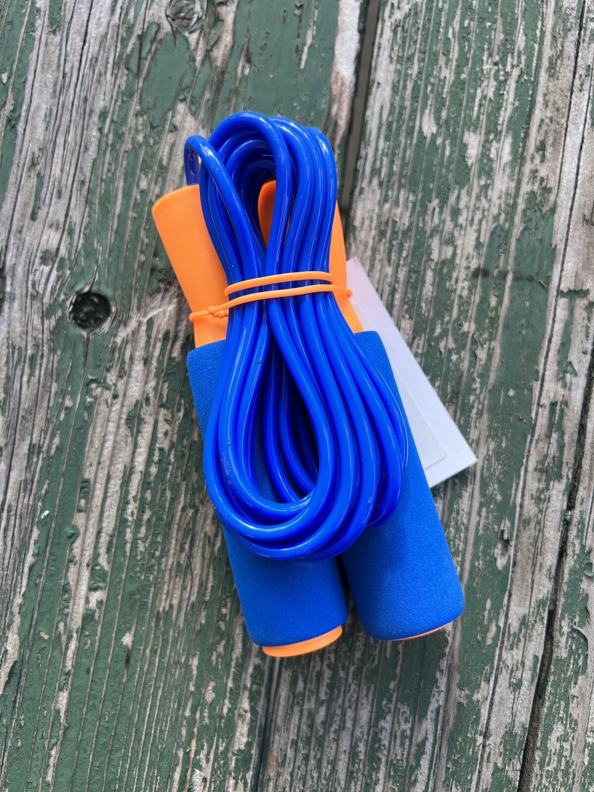 MEGA JUMP Skipping Rope With Soft Foam Handles & Ball Bearing Axle 8ft • Blue