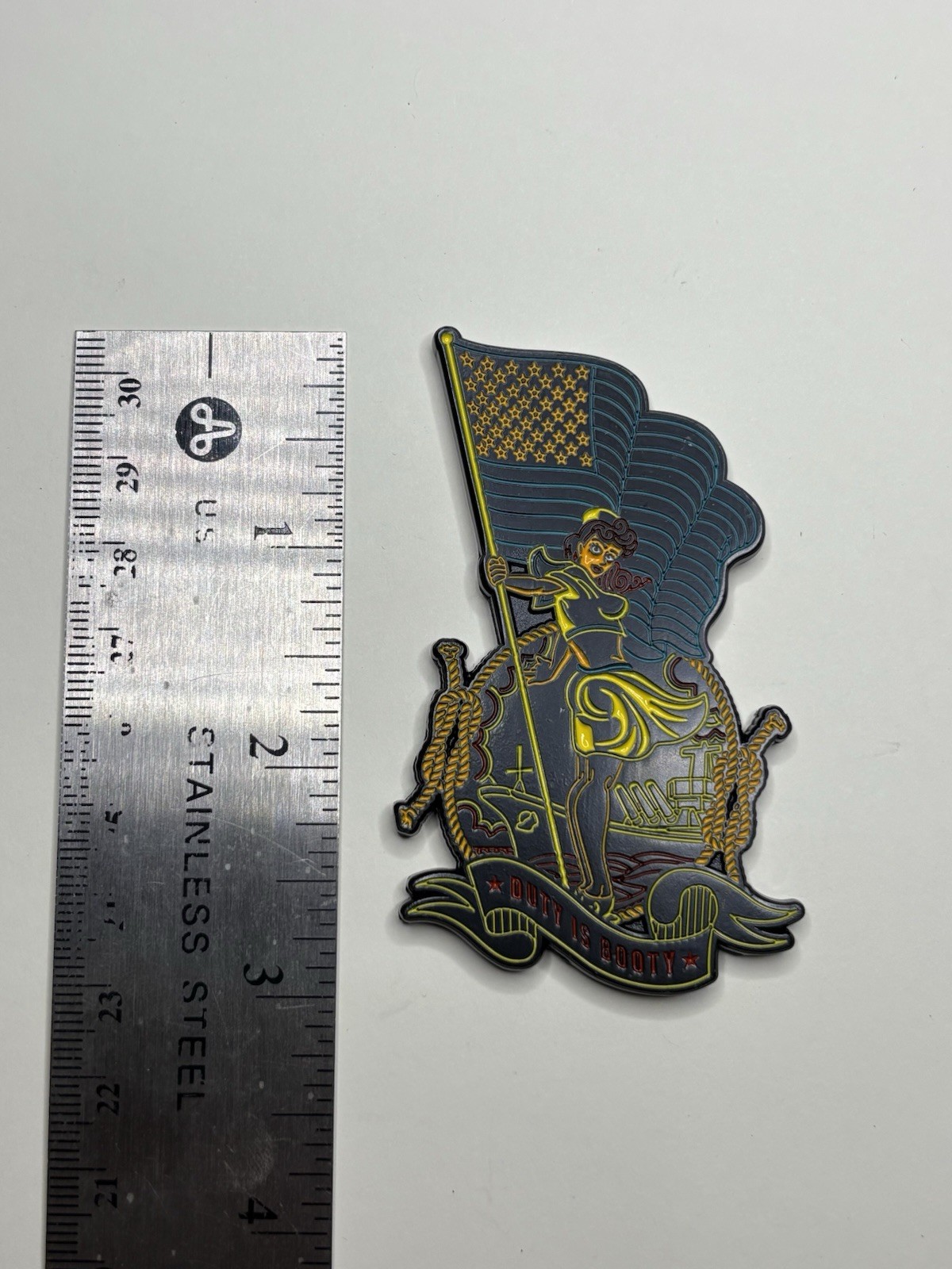 3” Navy Pride Pinup American Flag Challenge Coin