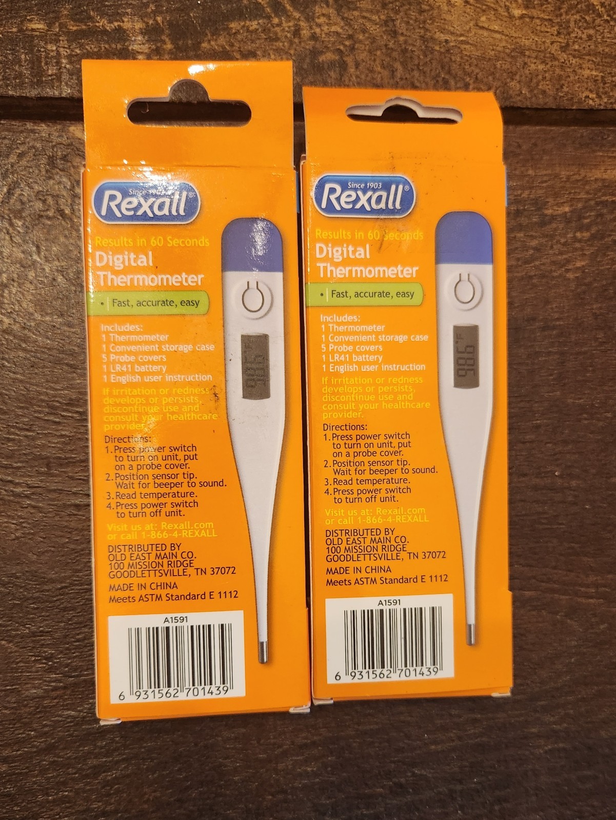 Brand new Digital Thermometer. Rexall. 2 Brand New Never Opened.