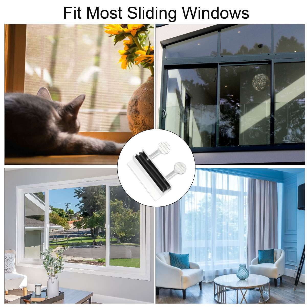 6x Sliding Window Locks Child Proof Security Lock Stoppers Window Track Locks US