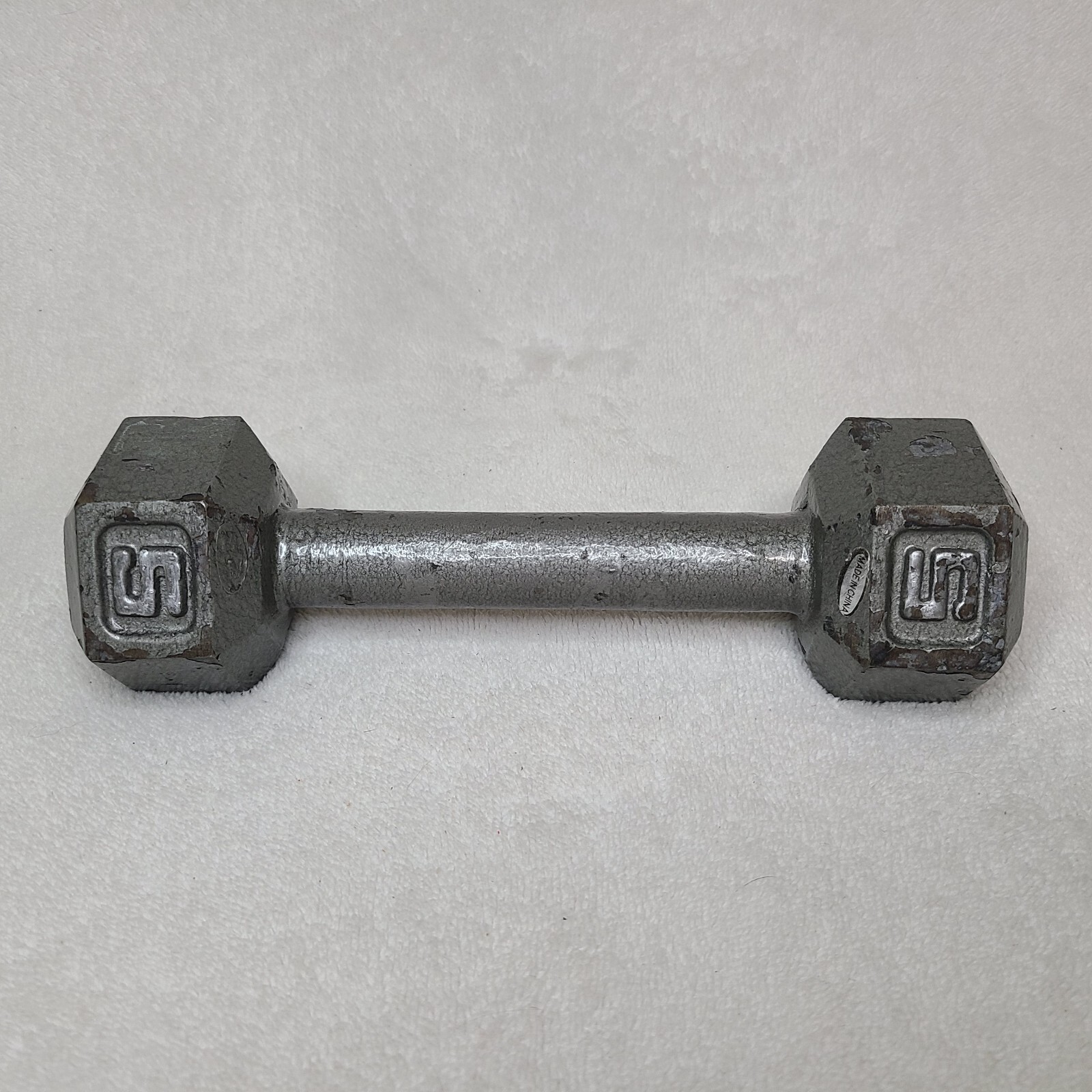 5 lb Cast Iron Hex Dumbbell Weight Single