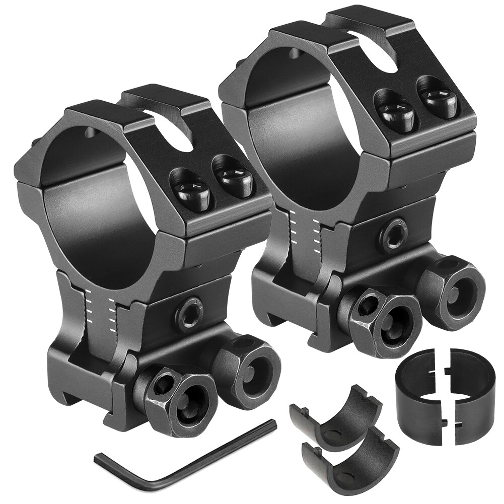 2Pcs 1"/30mm Ring Adjustable Center Height Scope Mount for 11mm Riser Base Mount