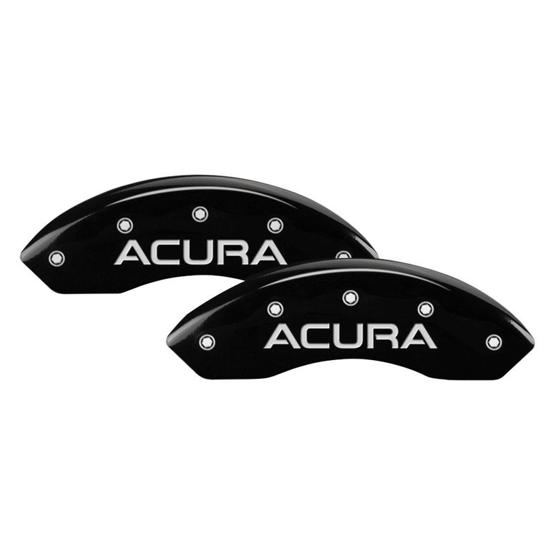 For Acura MDX 14-16 MGP Gloss Black Caliper Covers w Engraving Full Kit, 4 pcs