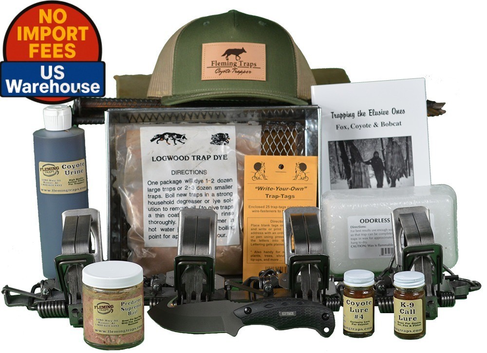 Coyote Trapping Kit Standard Starter Set Includes Free Skinning Knife & Hat