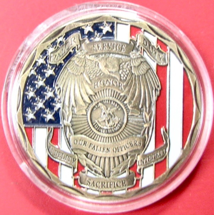 Fallen Officers. Challenge Coin. 1.50". CT64c.