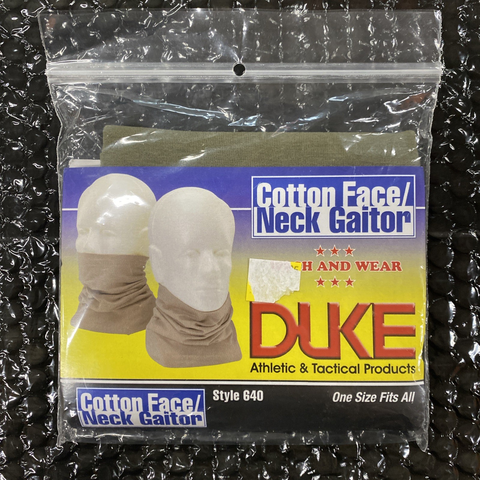 Duke Cotton Face NECK GAITOR Style 640 Color Olive NEW One Size