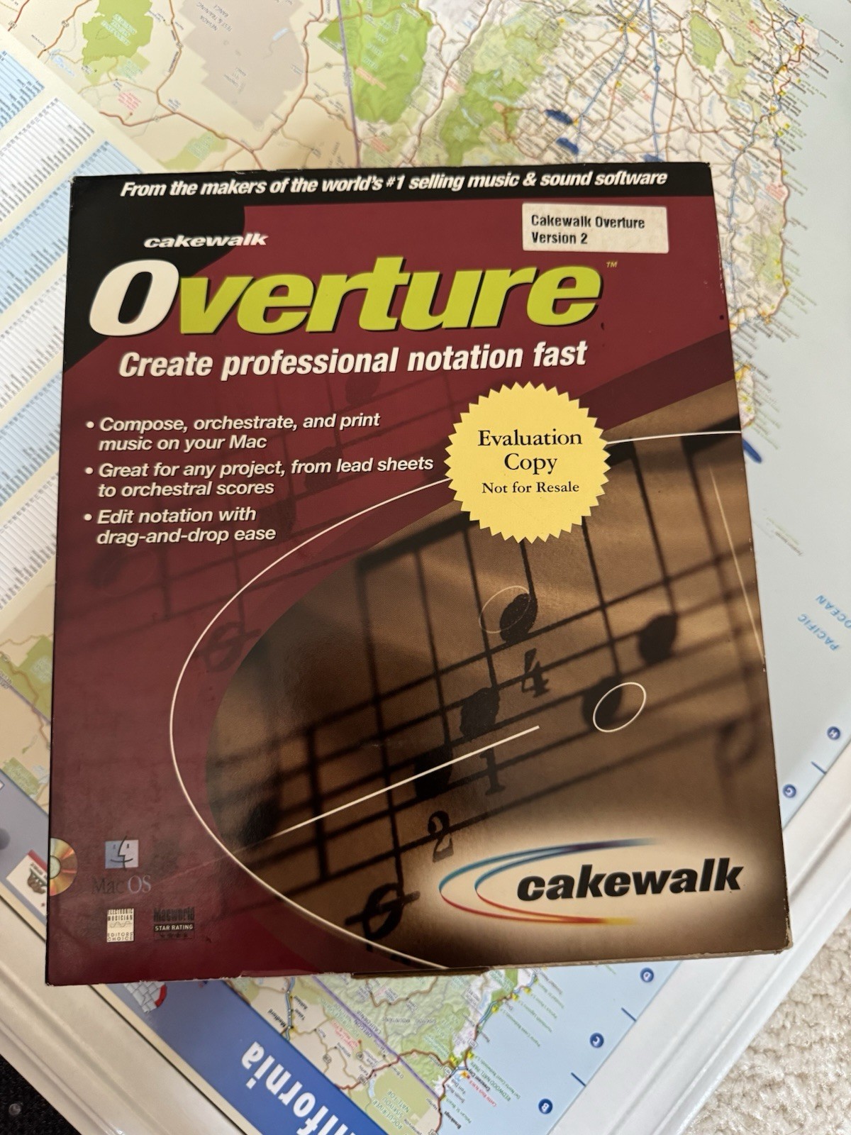 Cakewalk Overture Notation Software CD-ROM Mac OS Complete with Box, Manuals