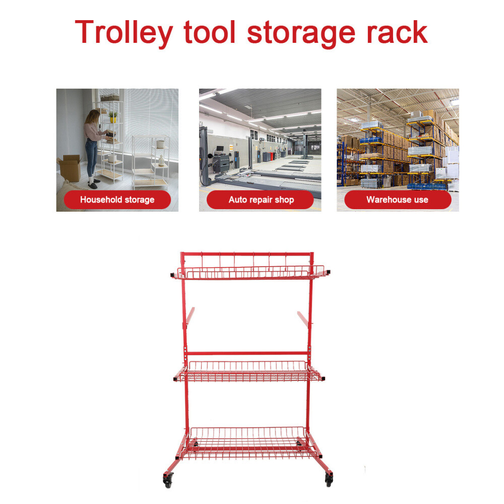 Parts Management Storage Rack Mobile Auto Body Rolling Parts Cart Body Shop Tool