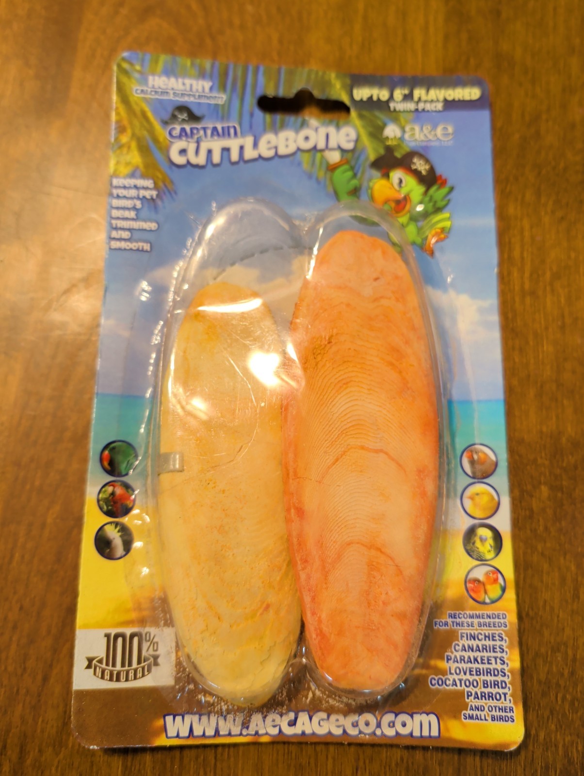 Bird, AE Cage Company Captain Cuttlebone Flavored Cuttlebone 6" Long (2 count)
