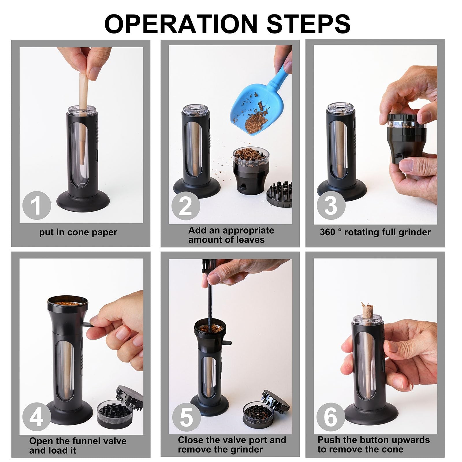 2in1Spices Grinder Cone Loader,Cone Rolling Machine for King Size, All In One...