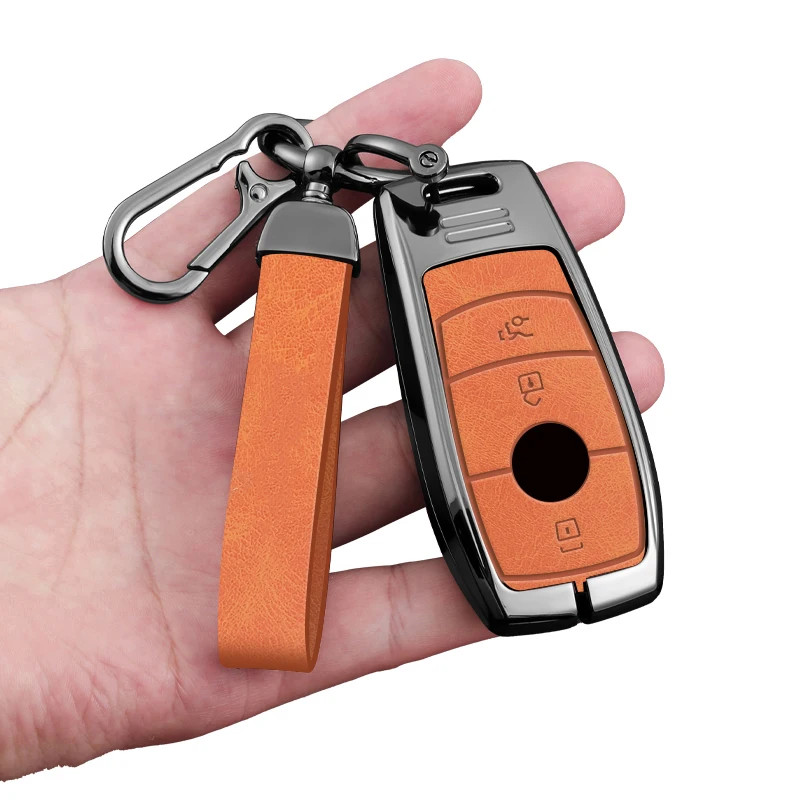 Zinc Alloy Leather Key Fob Case Cover for A C E S G Class W177 W205 W213 X167 W2