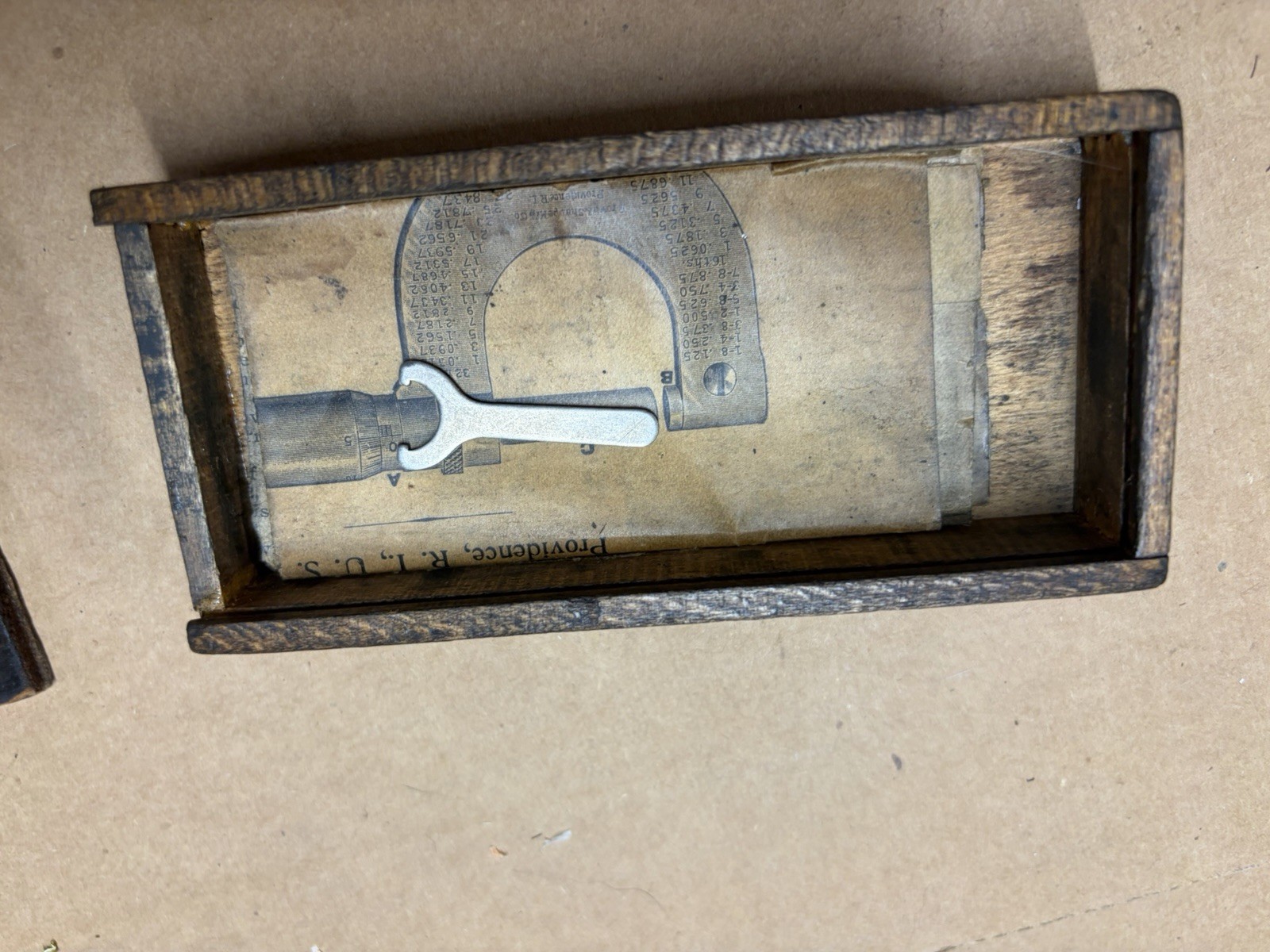 Antique 0-1” Brown & Sharpe No. 8 Micrometer. In Wood Case. Made in the USA.