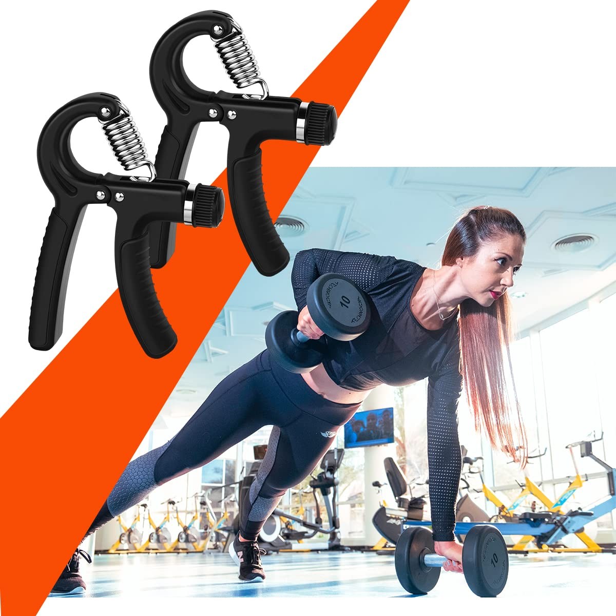 2 Pcs Hand Grip Strengthener Exerciser Hand Workout Squeezer, Adjustable Resi...