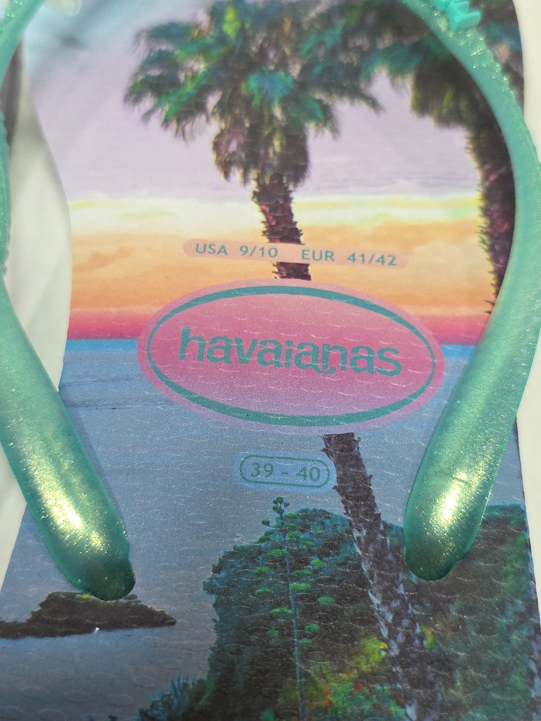 Havaianas Quiet Lilac W US 9/10 Purple Palm Tree Hawaiian Flip Flops Thong New