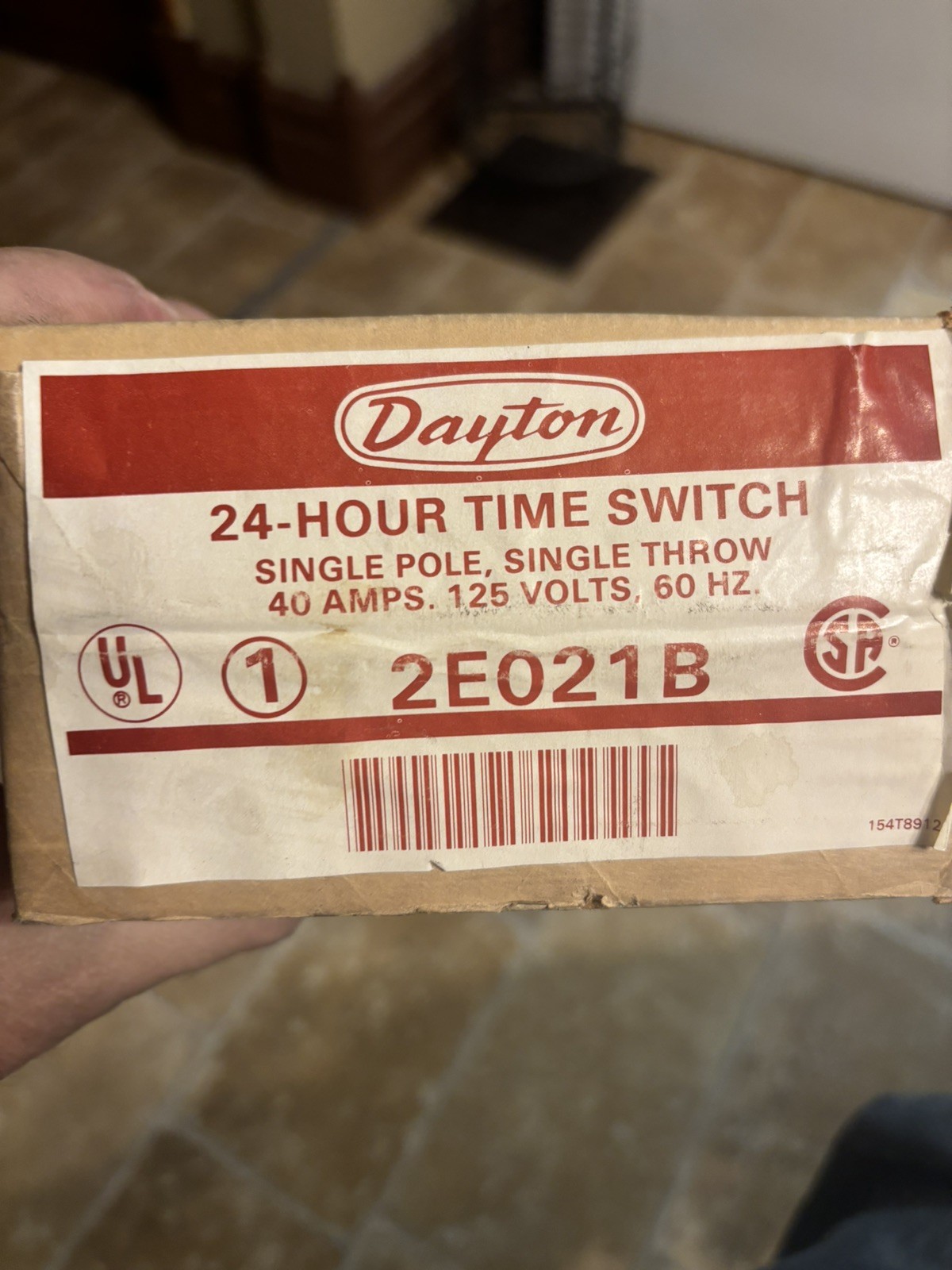 NEW OLD STOCK 40 AMP DAYTON ELECTRIC WATER HEATER 24 HOUR TIME SWITCH