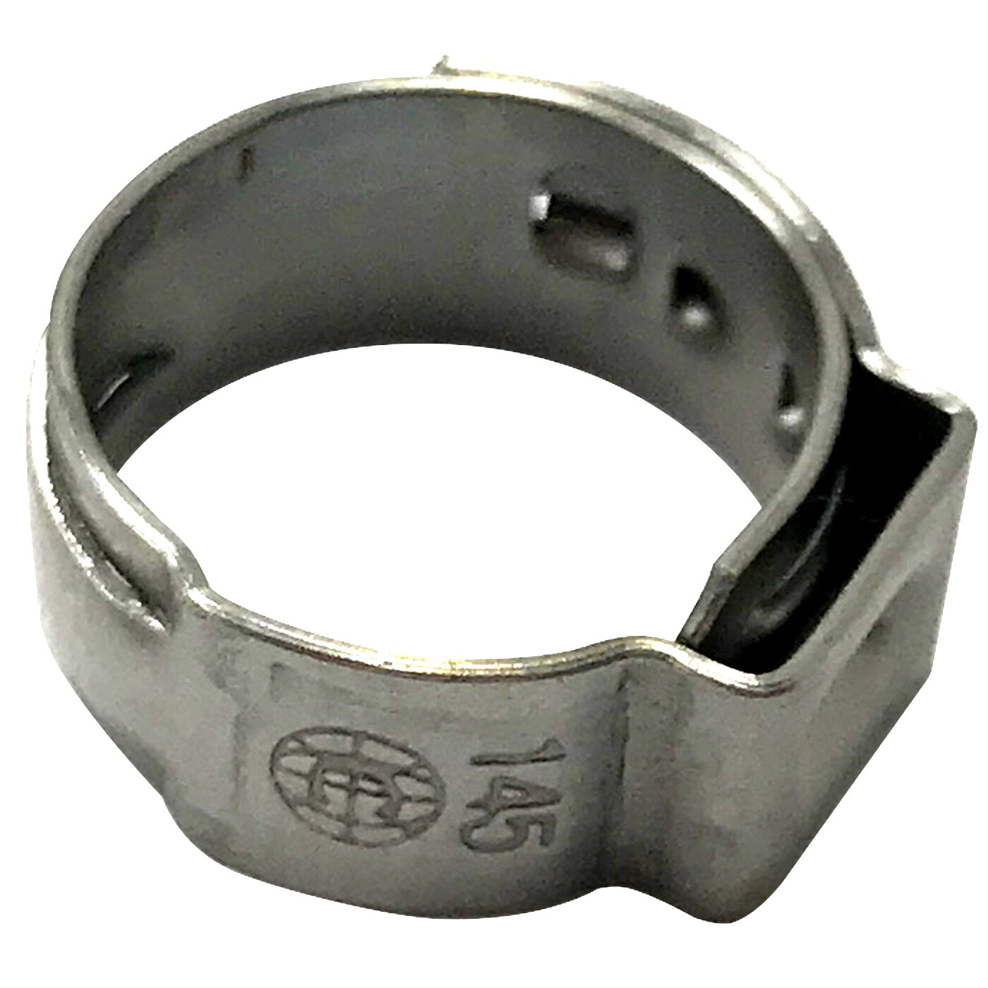 (10) Single Ear Stainless Steel Open Pinch Crimp Hose Clamp 9/16" (.472" - 9/16)