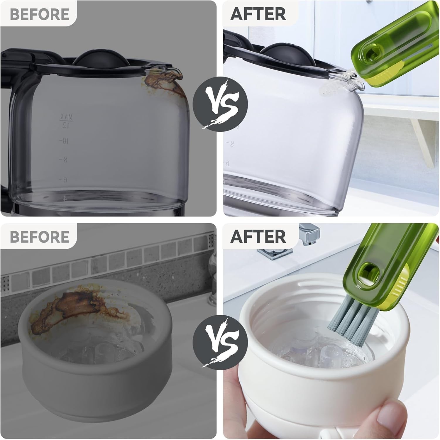 Cleaning Brush Set 3 in 1 Bottle Lid Gap Crevice Multiuse Brush Kitchen Tools