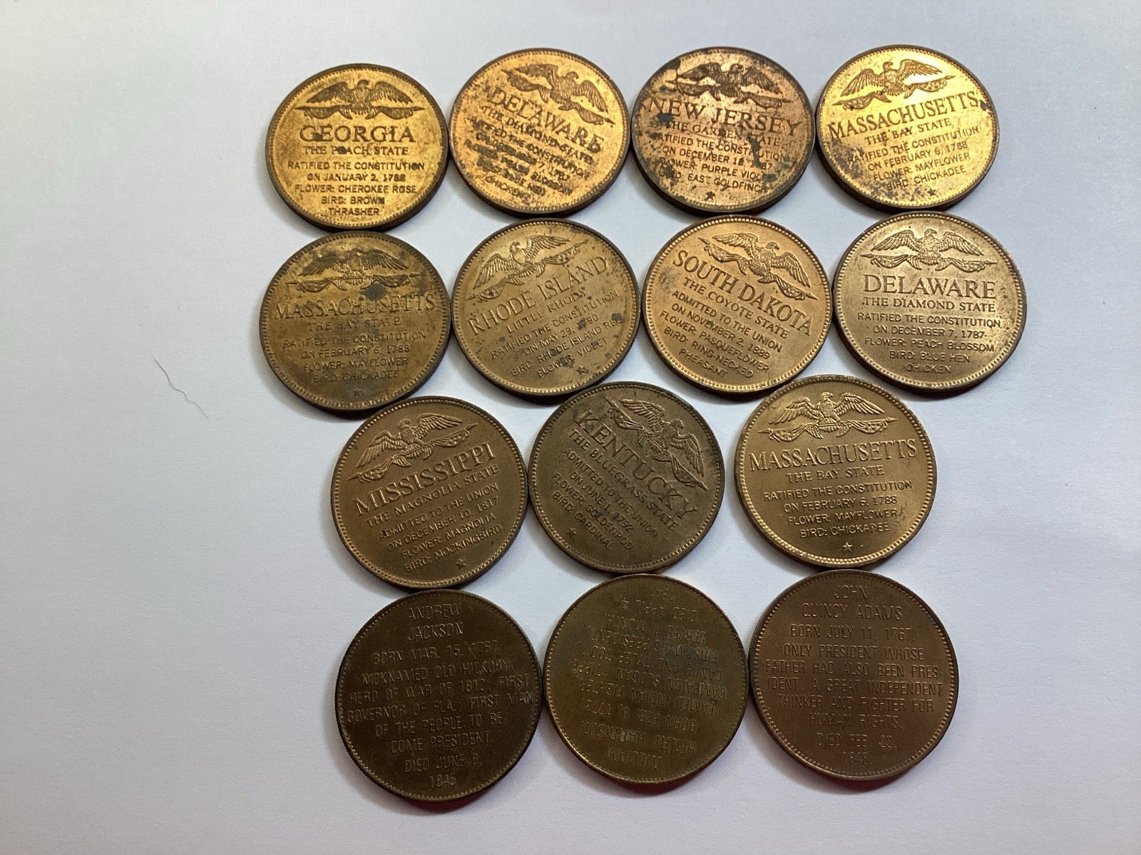 1969 Shell Oil States of the Union Bronze Game and President Token Coin-02092602