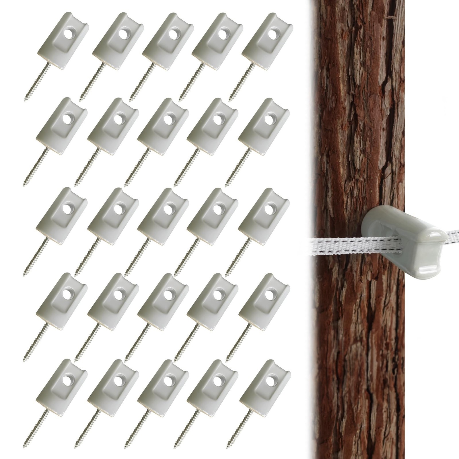 25 Pack Electric Fence Insulator Porcelain Insulator, Heavy Duty Ceramic Lag ...