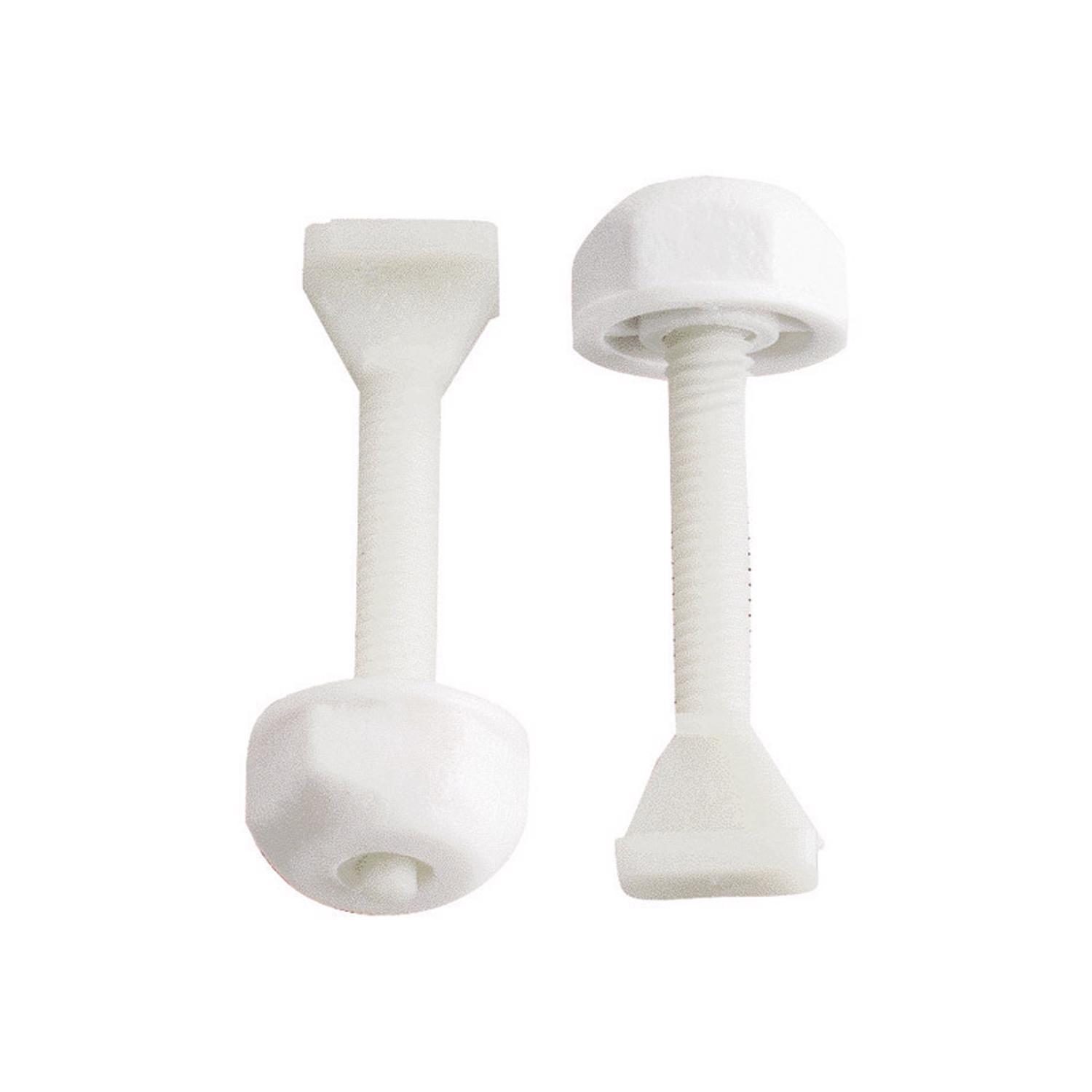 Plumb Pak PP835-19 Toilet Bolt Set with Open Cap Nut, 2-3/8 in, Plastic