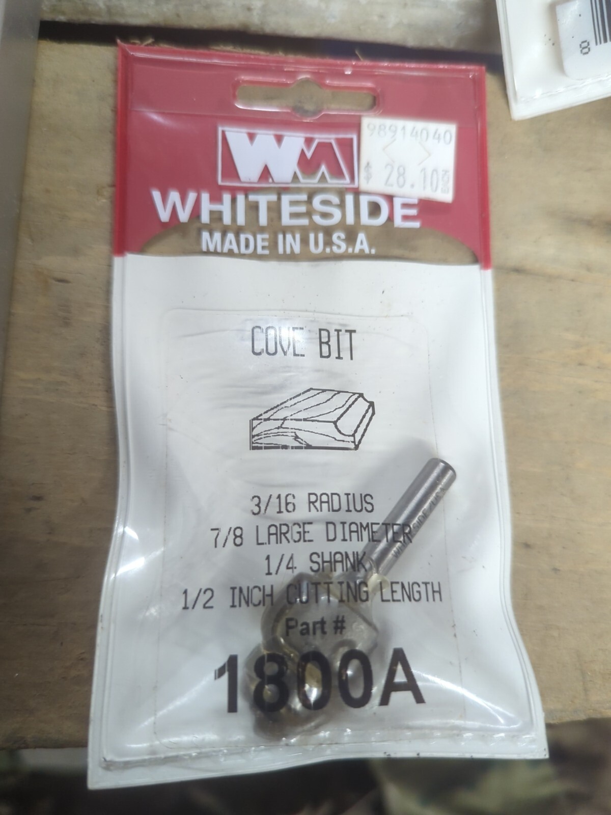 Whiteside Cove 1800A 3/16R 7/8LD 1/4SH 1/2CL