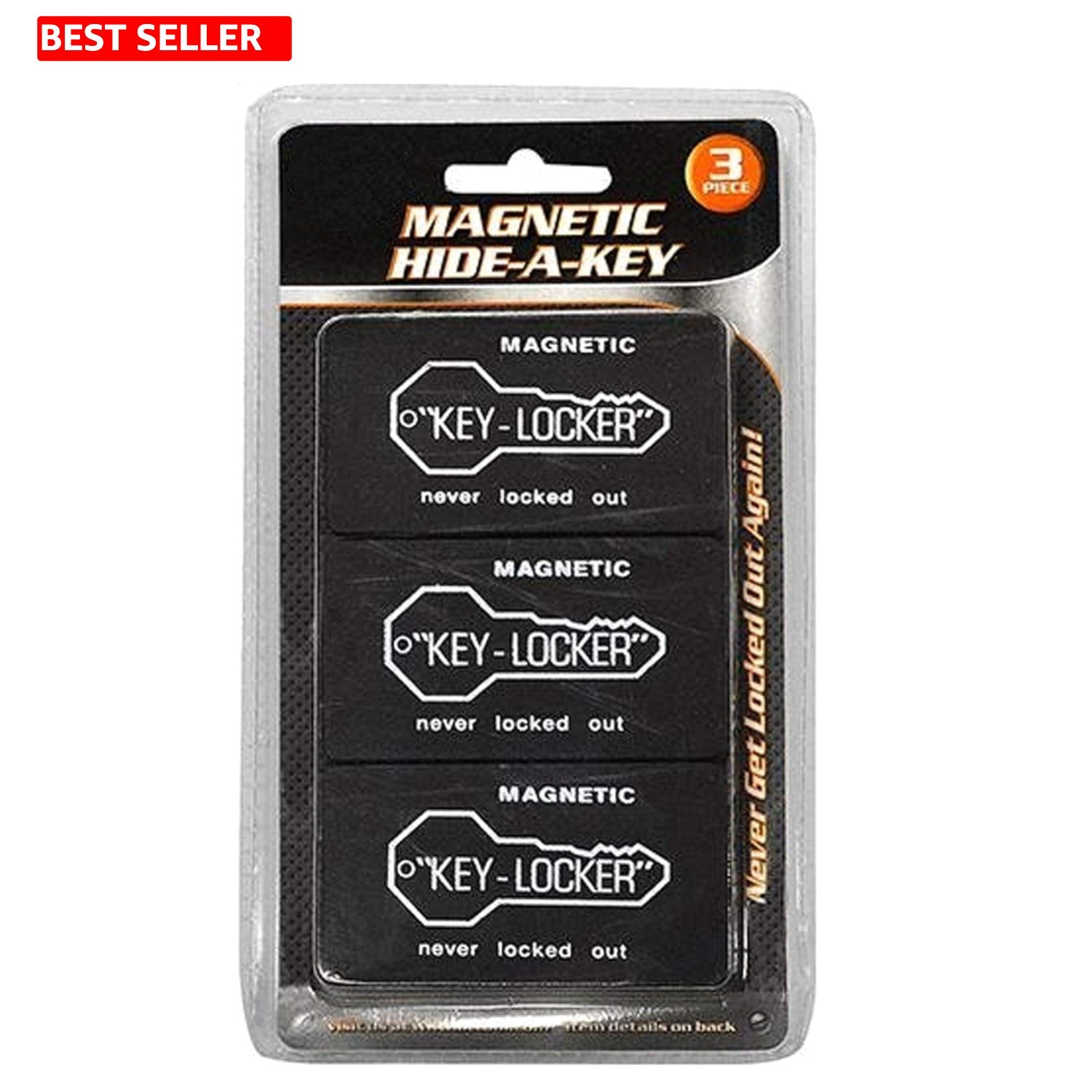 3x Magnetic Key Case Holder Sticks to Car Hide a Spare Key Storage Safe Hideakey