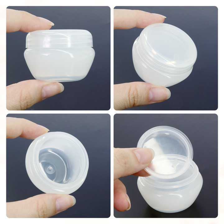 6 Pieces 20G/20ML Round White Cosmetic Sample Container Jars with Inner Liner
