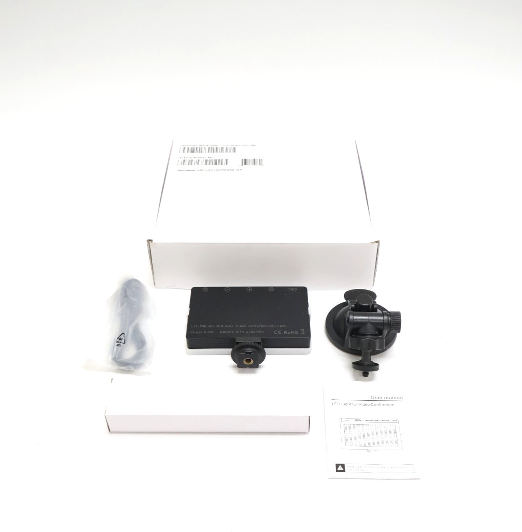 Cube LED Video Conferencing Light 6.6W Suction Mount Webcam Light
