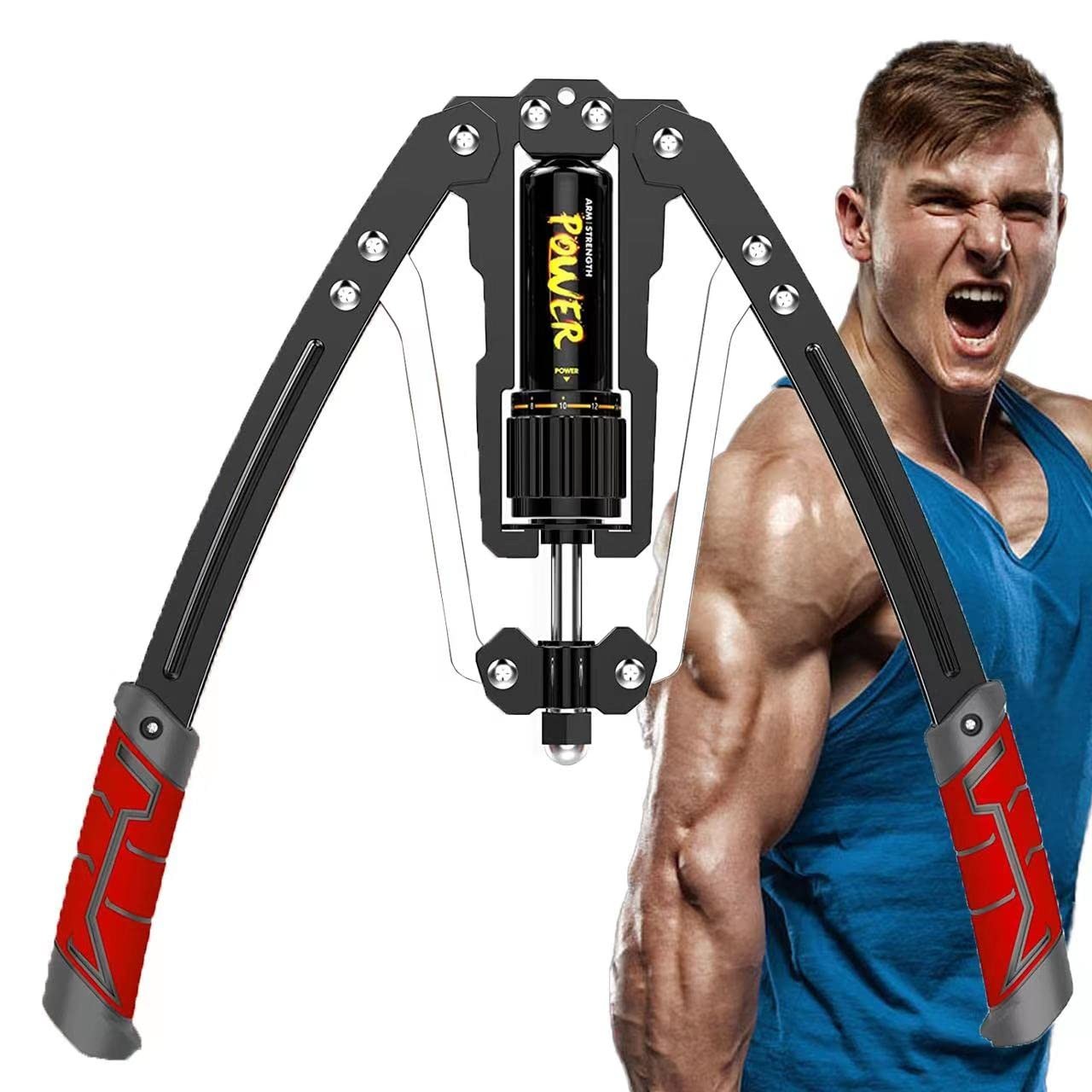Twister Arm Exerciser - Adjustable 22-440lbs Hydraulic Power/Home Chest Red