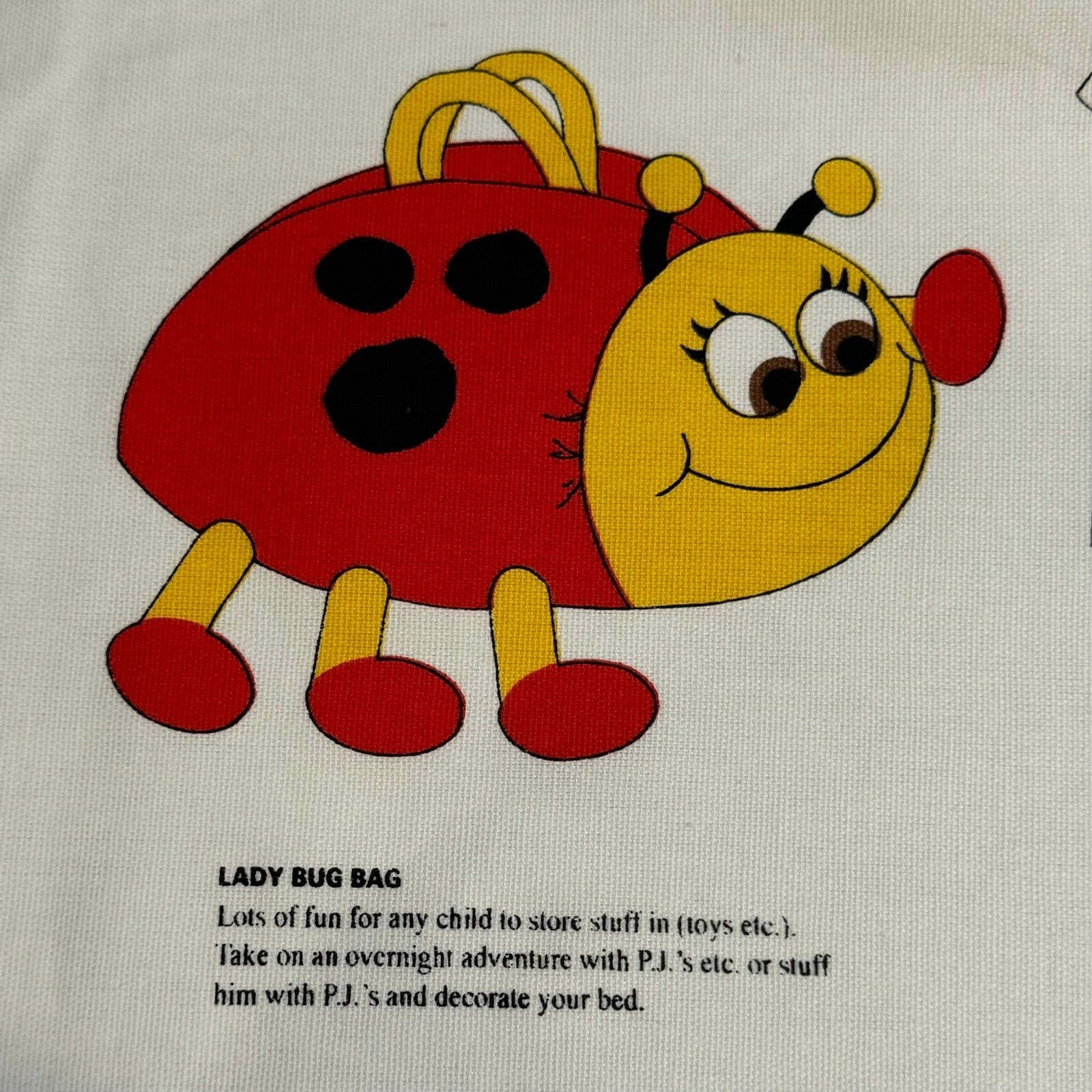 Vintage Lady Bug Bag Cut Sew Panel Project