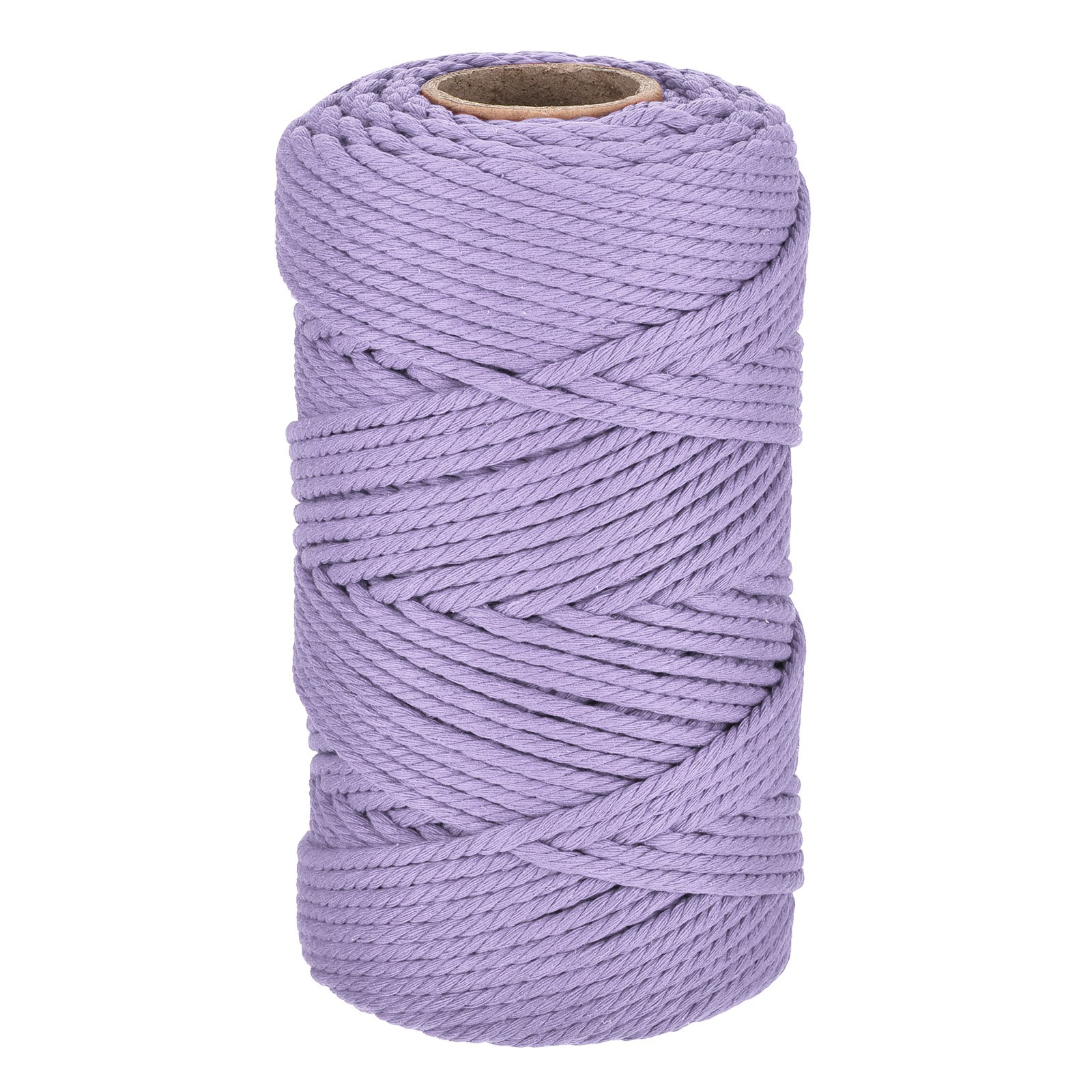 0.2" 328 Feet Macrame Cord, Cotton Cord Rope String 4 Strands Light Purple