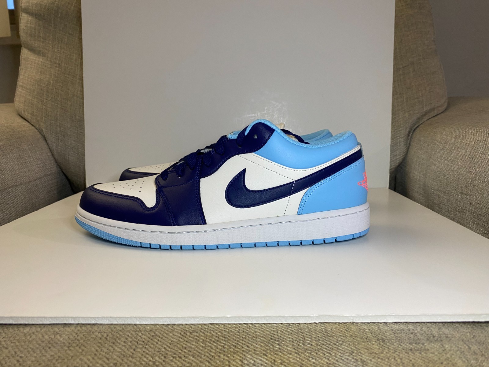 Nike Air Jordan 1 Low 553558-149 Mens 11 Sneaker Sail Blue Chill Leather Shoes