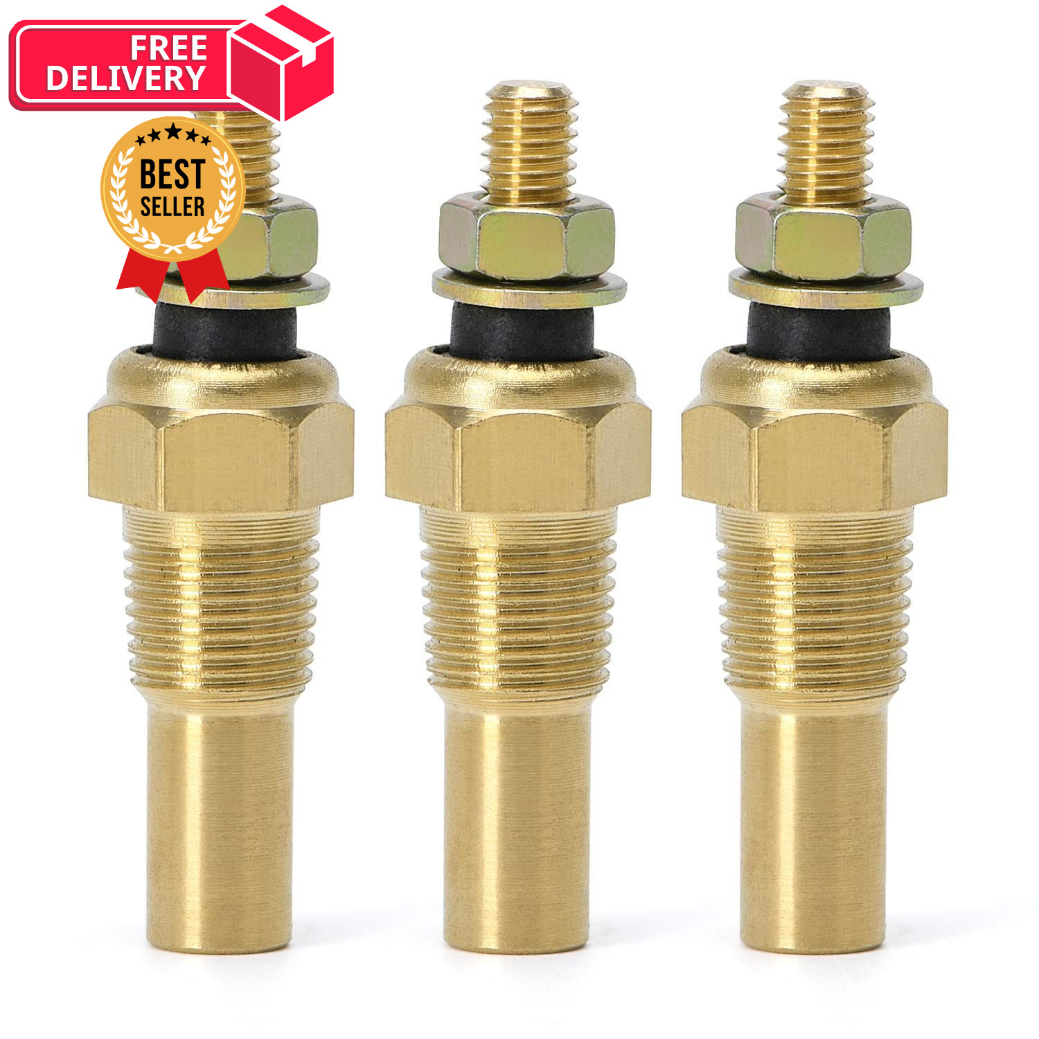 PQY Oil Water Temperature Temp 1/8 NPT Sensor Unit Sender Electric Gauge gold