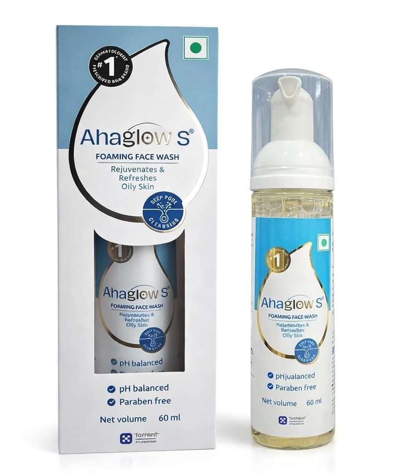 Ahaglow S Foaming Face Wash 60ml For Breakouts, Acne, Dead Skin Cells & Texture