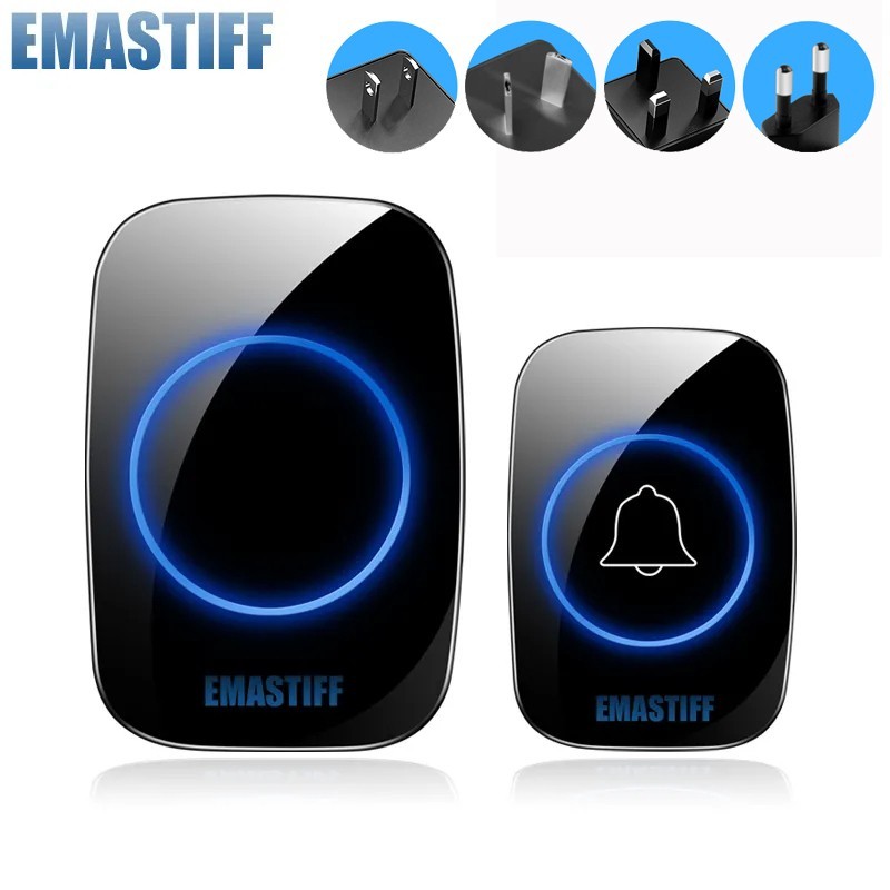 1 Pair Wireless Doorbell Waterproof Door Bell Kit Home House Ring Bell US Stock