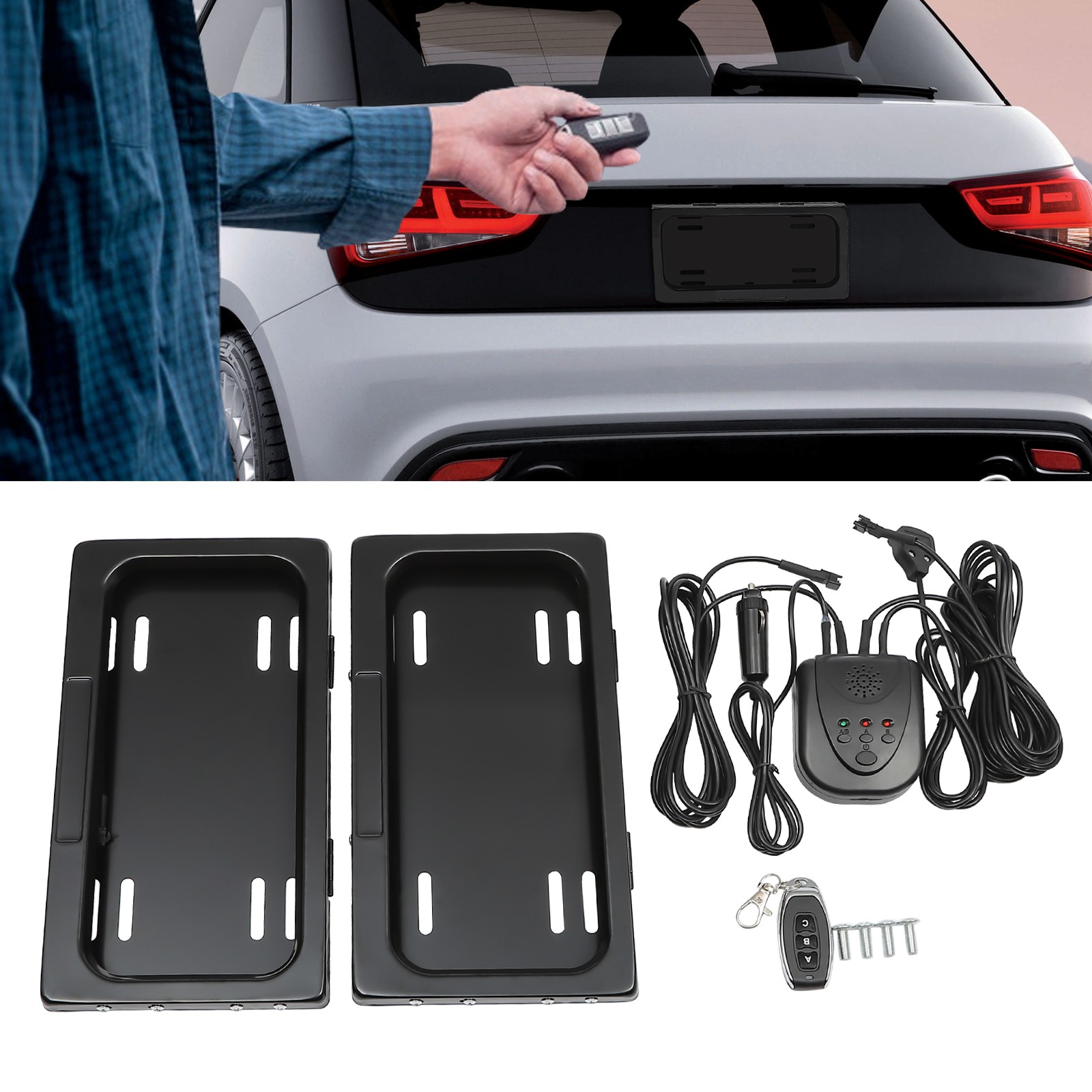 2PCS Rear License Plate Frames Universal License Plate Tag Holder USA