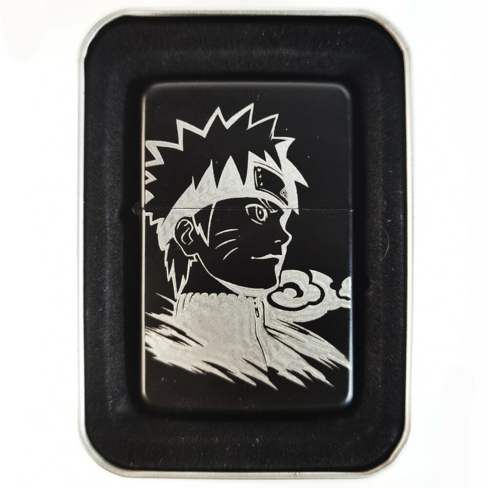 BRAND NEW - DESIGNED BRUSHED STYLED CIGARETTE PETROL LIGHTER - NARUTO 