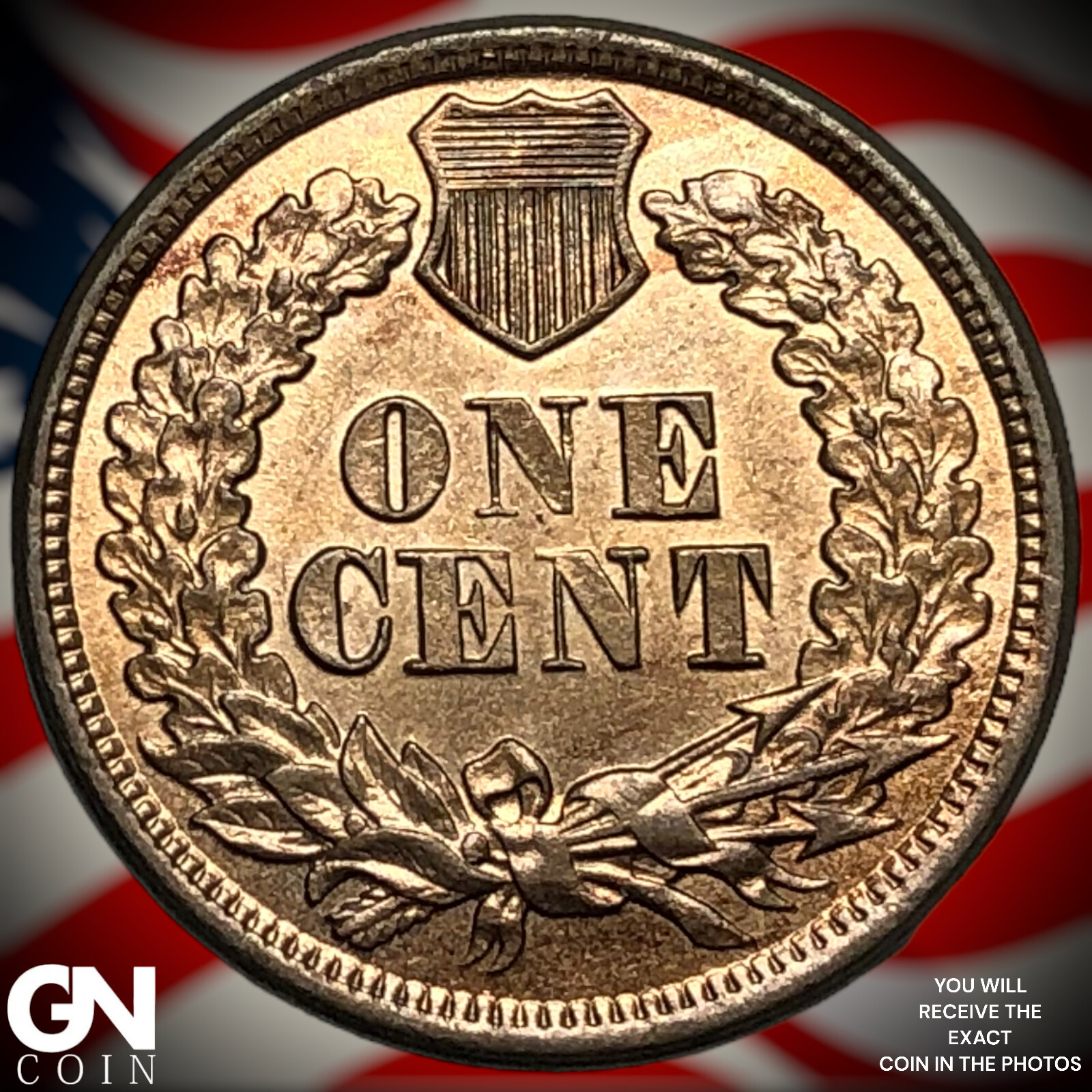 1863 Indian Head Cent Penny X8564