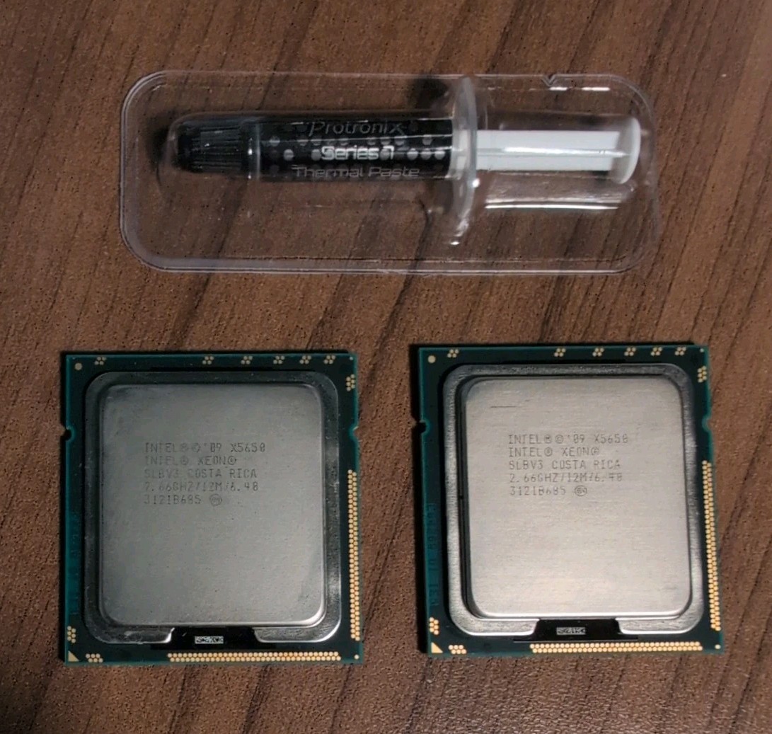 Matched pair Intel Xeon X5650 2.66GHz 12MB LGA1366 6-core CPU SLBV3