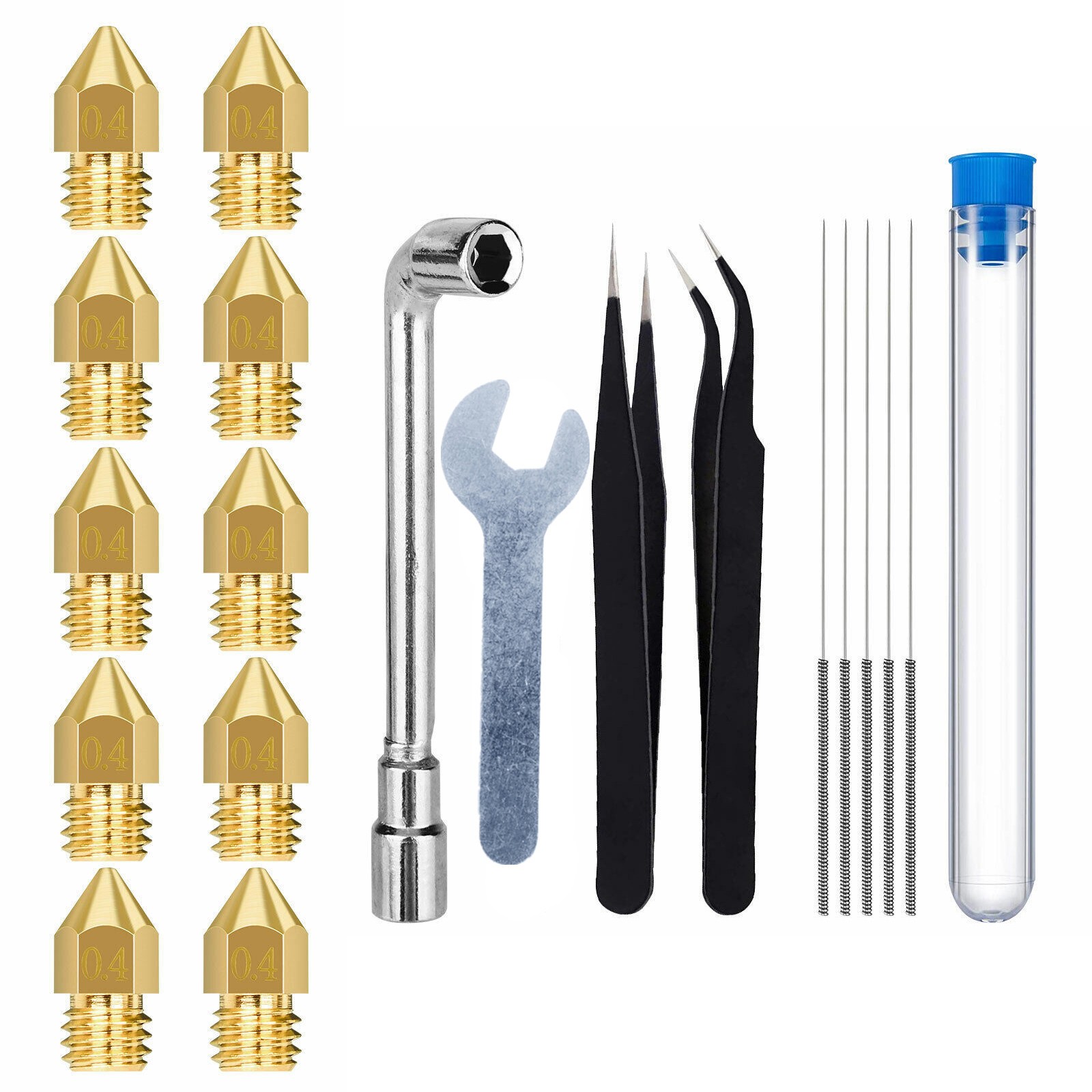 24pcs/Set 3D Printer Extruder Nozzle Needles Tweezers Wrenches Cleaning Tool Kit