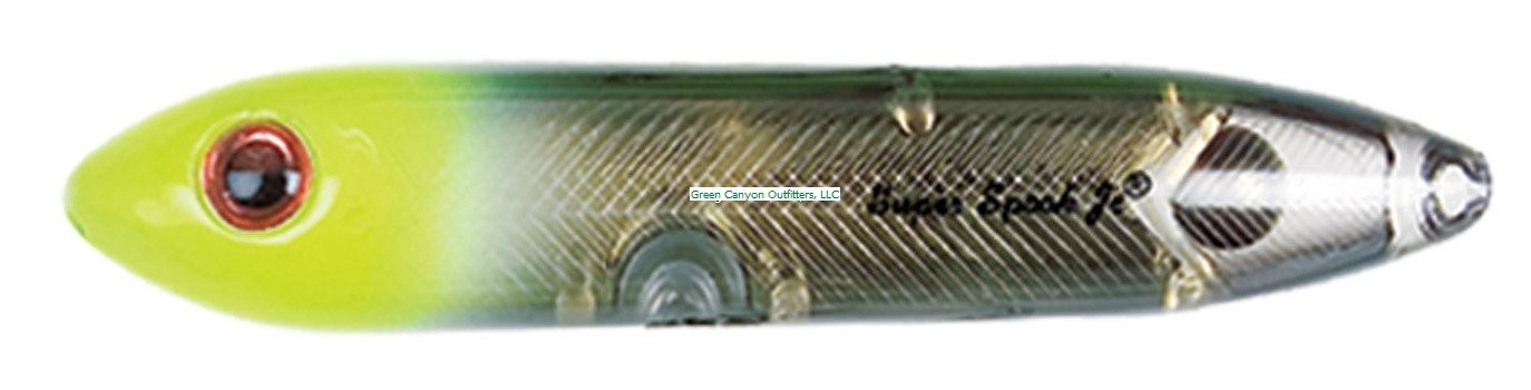 Heddon Super Spook Jr (1/2 Oz), Black/Chartreuse Gold Insert