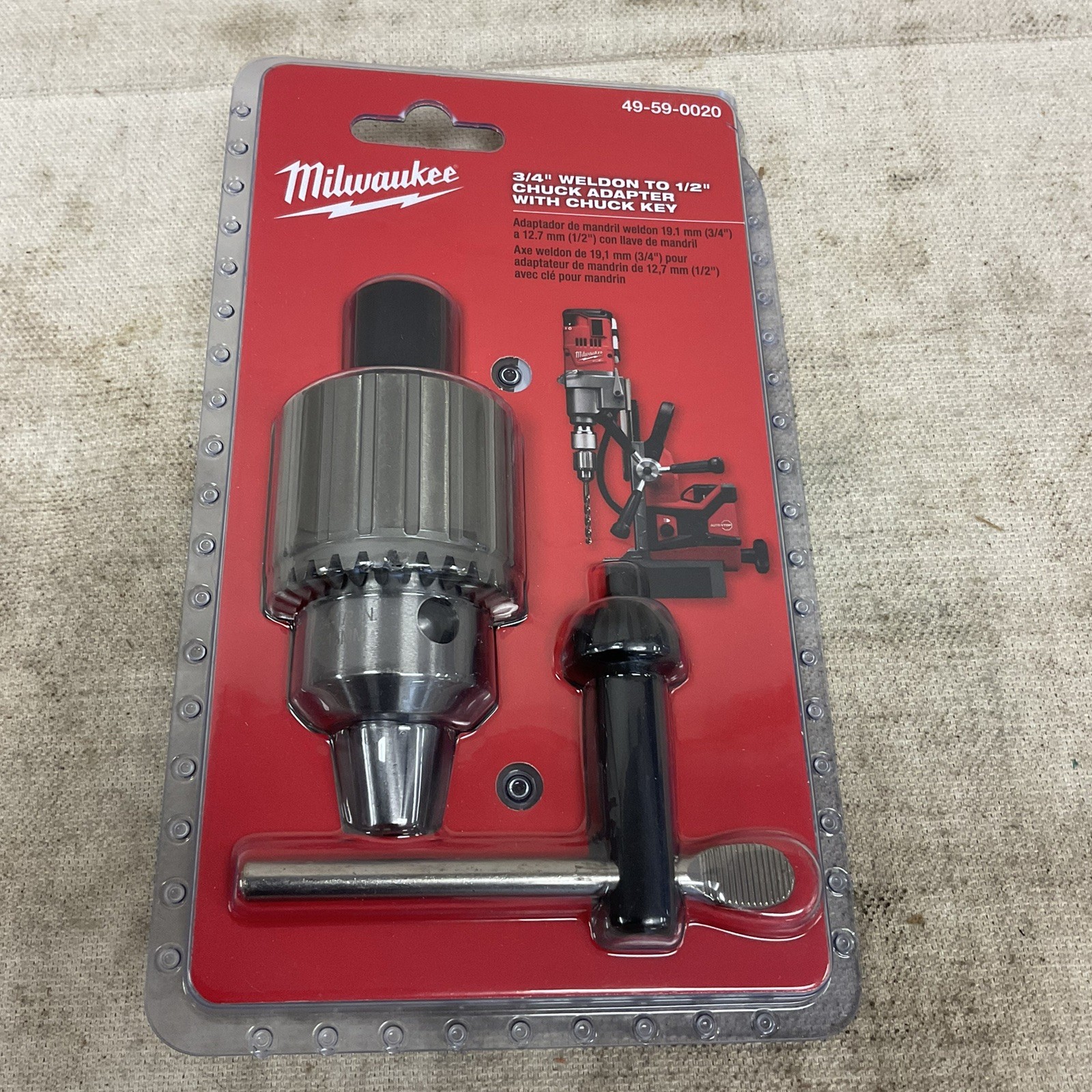 MILWAUKEE 49-59-0020 Drill Chuck Adapter Includes Chuck Key
