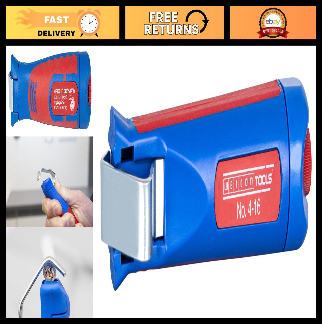 Multi Cable Stripper Tool | Adjustable Cutting Depth | 4-16mm Round Cables